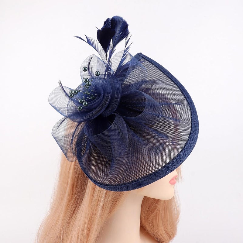 DRESHOW قبعات فاسيناتور للنساء قبعة حفلة شاي قبعة عتيقة على شكل علبة رأس لكوكتيل - Image 4